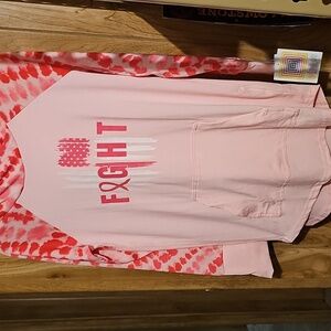 NWT - Lularoe  Hoodie w/ Tags - "Fight" Breast Cancer Awareness
